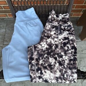 Athleta Light Blue and Black Joggers
